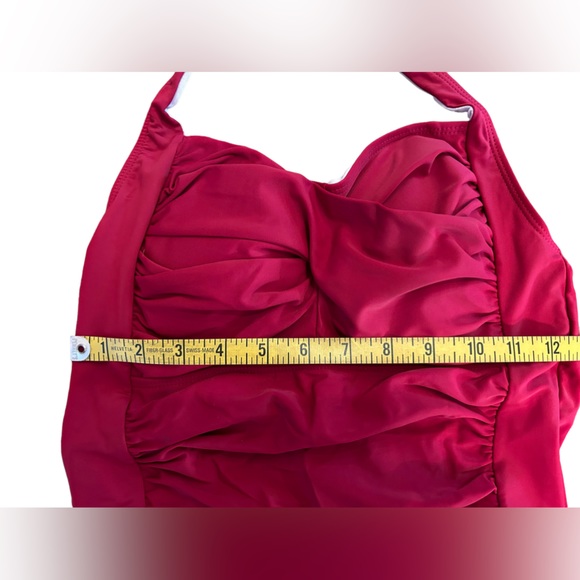 Miranda Lambert halter style RED crimson vintage retro one piece swimsuit NWT - Picture 11 of 11